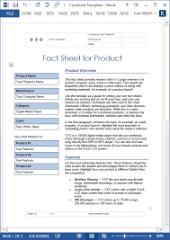 Fact Sheet Template Ms Word Technical Writing Tools
