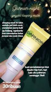 Review Garnier Yogurt Night Cream Untuk Bekas Jerawat Jerawat Produk Perawatan Kulit Alami Perawatan Kulit Alami