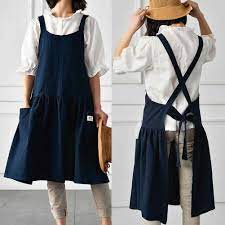 Choose from a wide range of designer & luxury aprons online. Medieval Washed Cotton Linen Kitchen Apron For Cooking Baking Flower Shop Ruffles Work Clean Apron For Woman Uniform Lady Dress Aliexpress