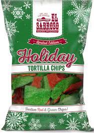 El Sabroso Holiday Tortilla Chips 1 99 For 12 Ounces Aldi S Tortilla Chips Christmas M Ms Grinch Party