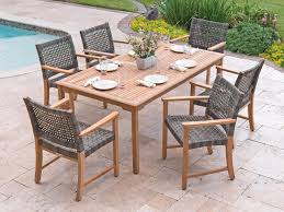 What S Included Br 6 Dining Chairs With A 71 X 39 Rectangular Solid Teak Dining Table The Backyard Furniture Outdoor Dining Furniture Teak Patio Furniture