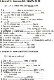 Resultado De Imagem Para Ejercicios Muy Y Mucho Aula De Espanhol Atividades Em Espanhol Espanhol