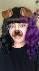 Black And Dark Purple Hair Half And Half Half Black Half Purple Punky Colur Dye Hair Color For Black Hair Punky Hair Aesthetic Hair