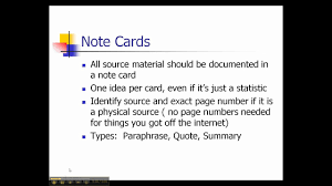 And using them well will lift the quality of your presentation immeasurably. Creating Note Cards For Research Youtube