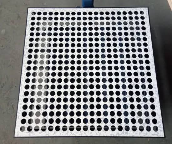 High-purity aluminum access panel with perforated airflow design, AI generated