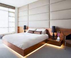 35 Lovely Floating Bed Design Ideas Platform Bed Designs Bed Design Upholstered Walls