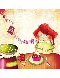 Morgane Devillers Square Card 14 Cm Joyeux Anniversaire Framboise Arret Sur Image Eu Birthday Greetings Happy Birthday Cute Art