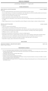 Account managers introduce products or new services to clients. Travel Account Manager Resume Sample Mintresume