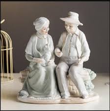 Rare vintage old man and woman figurines pristine condition. European Ceramic Old Man And Old Lady Ornaments Decor Office Figurines Crafts Parents Old Couples Gold Wedding Anniversary Gifts Figurines Miniatures Aliexpress