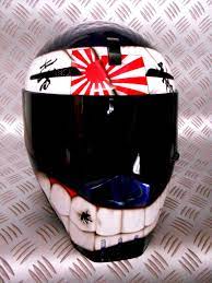Bandit Helmet Airbrush Smile Japanese War Motorcycle Helmets For Sale Custom Helmet Paint Motorcycle Helmets