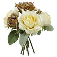 Check spelling or type a new query. Mixed Vintage Brown Cream White Rose Bouquet Artificial Flowers Sweet Party Supplies