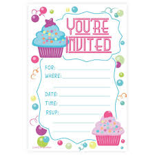 Birthday Party Invitation Card Template Sweet And Colorful Cupcake Themed Invitations To Welcome Your Guests To With Images Birthday Invitation Card Template Girl Birthday Party Invitations Party Invite Template