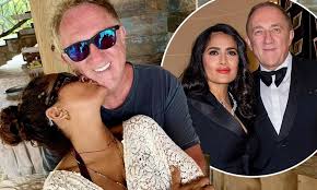 The couple first tied the knot at an intimate civil ceremony in paris, before hosting an extravagant second wedding in venice in april of the same year. Salma Hayek Kisses Husband Francois Henri Pinault As They Celebrate 12 Year Wedding Anniversary Daily Mail Online
