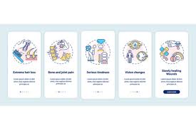 Vitamin d deficiency is associated with hair loss according to scientific research. Vitamin Deficiency Symptoms App Pages Grafik Von Bsd Studio Creative Fabrica