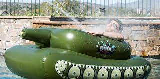 Maybe you would like to learn more about one of these? You Can Now Get A Tank Shaped Pool Float With An Actual Working Water Cannon