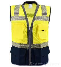 Having a safe working environment is essential for any business and wearing navy blue reflective safety vest. Premium Navy Blue Bottom Two Toned Class 2 Safety Vest