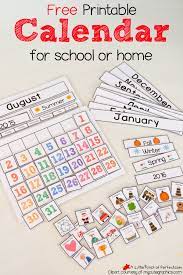 And for more learning, also try my four seasons worksheets! Cute Free Printable Calendar For Home Of School With Kids Preschool Calendar Free Classroom Printables Classroom Calendar