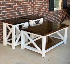 Farmhouse Coffee Table End Table Set Etsy Coffee Table Farmhouse Farmhouse Coffee Table Sets Farmhouse Furniture Diy