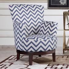 Swivel Accent Chair With Blue And White Chevron Pattern On Sale Overstock 11685146