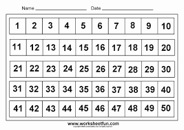 50 Number Charts Menulis