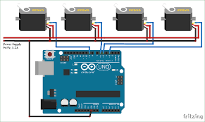Circuit Diagram For Controlling Multiple Servo Motors With Arduino