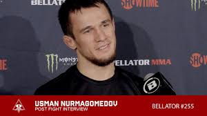 Usman usman nurmagomedov speaks after his second round tko victory over svyatoslav shabanov at the fng/gfc abdulmanap. Usman Nurmagomedov Wants To Be Bellators Khabib Youtube