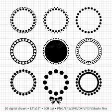 Buy 2 Get 1 Free Digital Clipart Circle Monogram Dot Frame Etsy Clip Art Digital Clip Art Circle Monogram