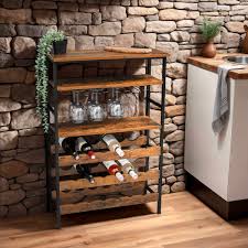 Weinregal Industrial für 18 Flaschen und Glashalter (H100 cm) Hugo Braun