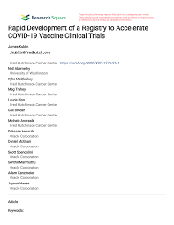 PDF) Rapid Development of a Registry to Accelerate COVID-19 Vaccine  Clinical Trials