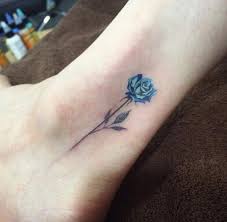 Small Blue Rose Tattoo By Doy Small Rose Tattoo Tiny Rose Tattoos Rose Tattoos For Women