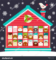 Christmas Advent Calendar With House And Cute Animals Icons With Numbers Merry Ch Christmas Advent Calendar Christmas Countdown Calendar Advent Calendar House
