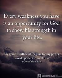 Every weakness is an opportunity for God to show His strength in ... via Relatably.com