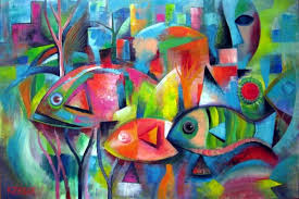 Abstract jellyfish sea life nautical art poster. 70 Abstract Painting Ideas For Beginners Fish Art Abstract Fish Painting Abstract Painting