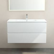 Meuble Plan Vasque Ceramique Mat 100 Cm Blanc Mat One Meuble De Salle De Bain Meuble Vasque Meuble Salle De Bain