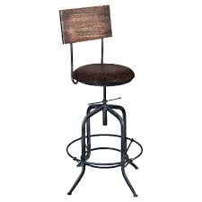 Damian Adjustable Industrial Barstool Back Armen Living Target Pneumatic height adjustment from 24.25 to 33.75 inch.