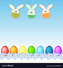 Easter Bunny And Eggs On A Blue Background Download A Free Preview Or High Quality Adobe Illustrator Ai Eps Pdf And In 2020 Vector Free Easter Colors Vector Images