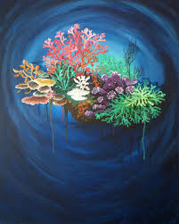 Buy original art worry free with our 7 day money back guarantee. Original Art Acrylic Canvas Painting By Monica Downs Coral Reef 1 24x30 Underwater Sea Life Pl Coral Painting Underwater Painting Christmas Paintings On Canvas