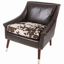 Etude Kd Accent Chair Brown W Gold Metal Tip Legs Brown Cowhide Vintage Dark Brown Npd Furniture Furniture Accent Chairs Accent Side Chair