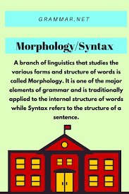 Morphology Syntax A Branch Of Linguistics That Studies The Various Forms And Structure Of Words Is Called Morpho Linguistics Study Linguistics Language Study