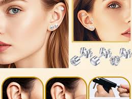 Amazon.com: 自耳穿孔槍組附12 對CZ 耳釘穿孔工具附多用途耳槍適用於沙龍和家庭使用: 美容與個人護理