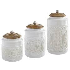 White barnyard designs decorative nesting kitchen canister jars with lids. Ivory Farmhouse Canisters Farmhouse Canisters Ceramic Canister Set Kitchen Canisters