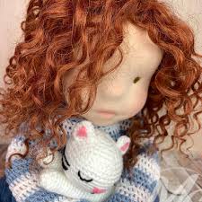 Creatable world deluxe character kit customizable doll with blonde curly hair, 6 pieces doll clothes, 3 pairs shoes and 2 accessories, creative play for all kids 6 years old and up. Cute Doll Handmade Waldorf Inspired With Crocheted Cat