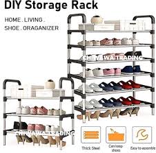 Description for diy rak kasut. Diy Stainless Steel Tier Layer Shoes Storage Rack Adjustable Shoe Cabinet Organizer Drying Shelf Rak Kasut Home Furniture Others On Carousell