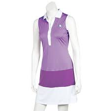 Aur Golf Dri Max Color Block Golf Dress In Amethyst And