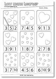 How Many Hearts Counting Worksheet For Preschool Kindergarten Numbers Preschool Preschool Valentines Preschool