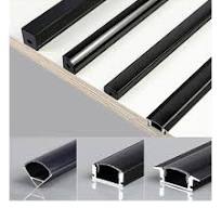 Profilé LED en aluminium 0,5 m/pcs noir style V/U/YW pour 5050 5630 support  de canal avec couvercle laiteux pour armoire placard barre linéaire (10 x  ...
