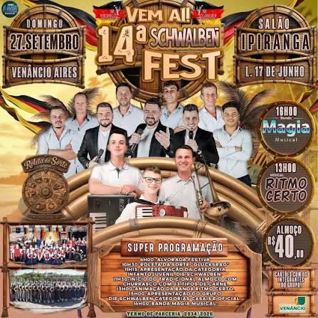 14ª Schwalbenfest será realizada em 27 de setembro em Linha 17 de Junho
