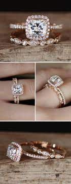 Rose Gold Engagement Wedding Ring Set Wedding Rings Unique Wedding Rings Vintage Antique Engagement Rings