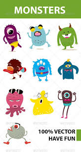 Funny Monster Funny Monsters Vector Graphics Design Blog Template Design