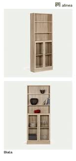 Alinea Biala Grande Bibliotheque 2 Portes Vitrees Coloris Chene Clair Meubles Salon Bibliotheques Et Etageres Ali Mobilier De Salon Meuble Deco Chene